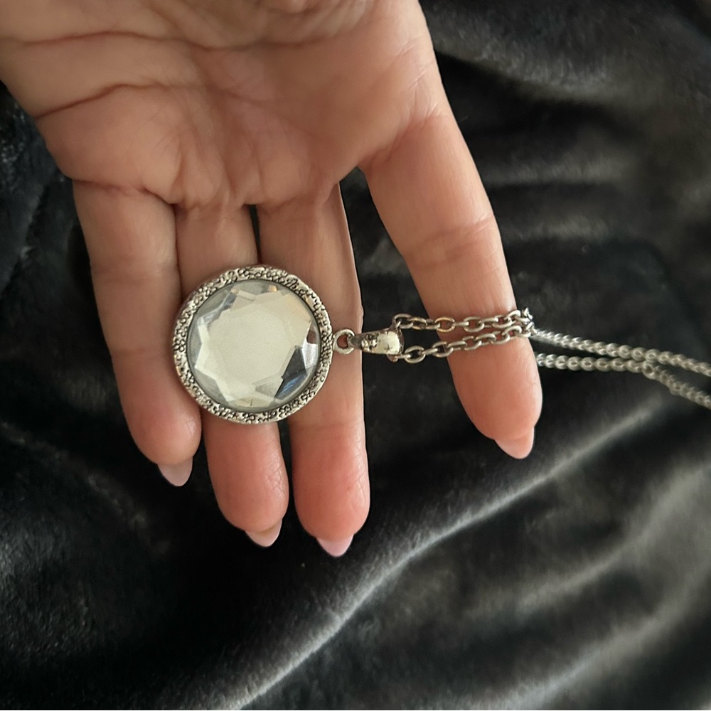 Modern Silver Pendant Necklace with Chain